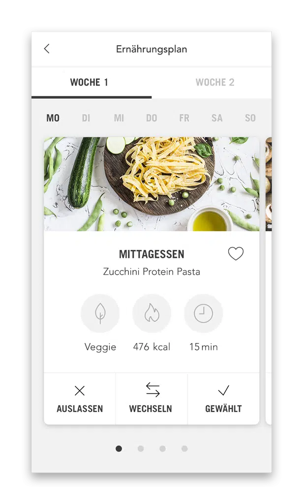 LIFE im Herrenkrug Ernährungsplan Plan mit Mahlzeiten (Smartphone Ansicht Beispiel Tag)